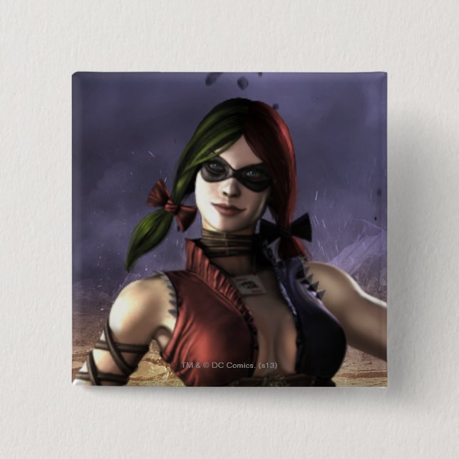 Badge Carré 5 Cm Harley Quinn (Devant)