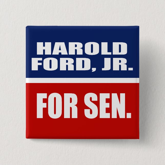 BADGE CARRÉ 5 CM HAROLD FORD, JR. POUR LE SÉNAT (Devant)