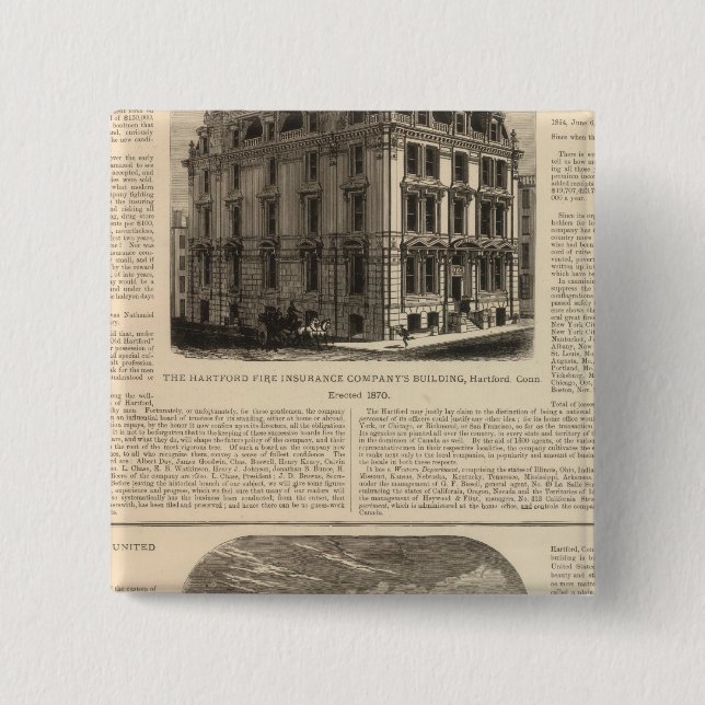 Badge Carré 5 Cm Hartford Fire Insurance Company (Devant)