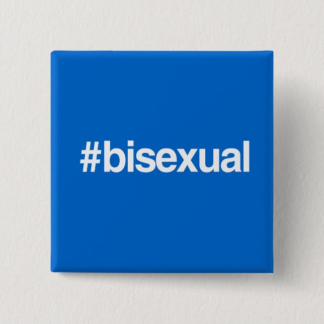 BADGE CARRÉ 5 CM HASHTAG BISEXUEL (Devant)
