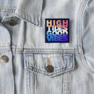 Badge Carré 5 Cm Haut de gamme Good Vibes