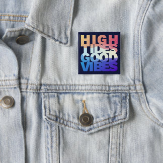 Badge Carré 5 Cm Haut de gamme Good Vibes
