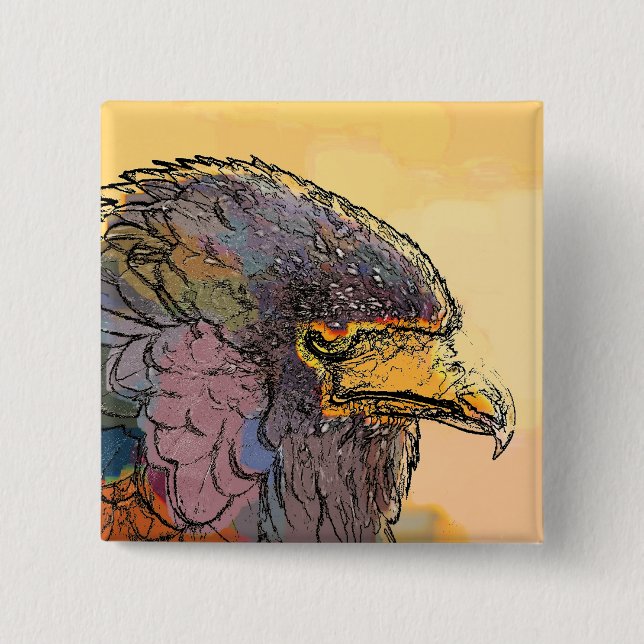 BADGE CARRÉ 5 CM HAWK (Devant)
