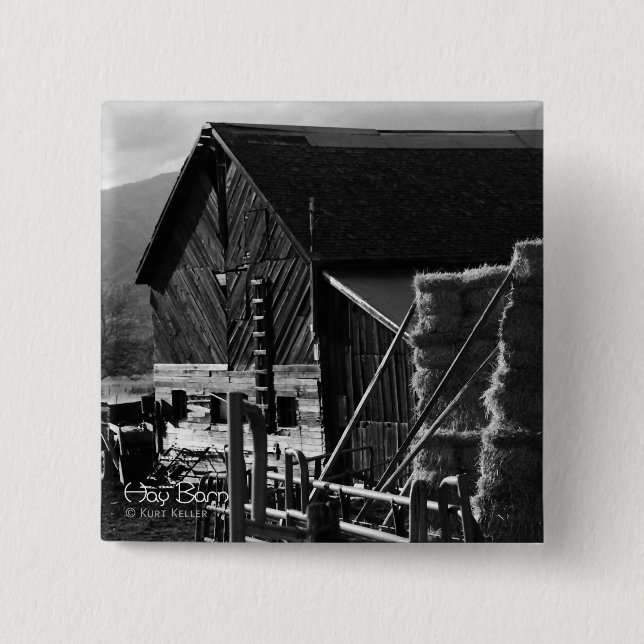 Badge Carré 5 Cm Hay Barn (Devant)