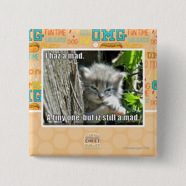 Badge Carré 5 Cm Haz I un fou (Devant)