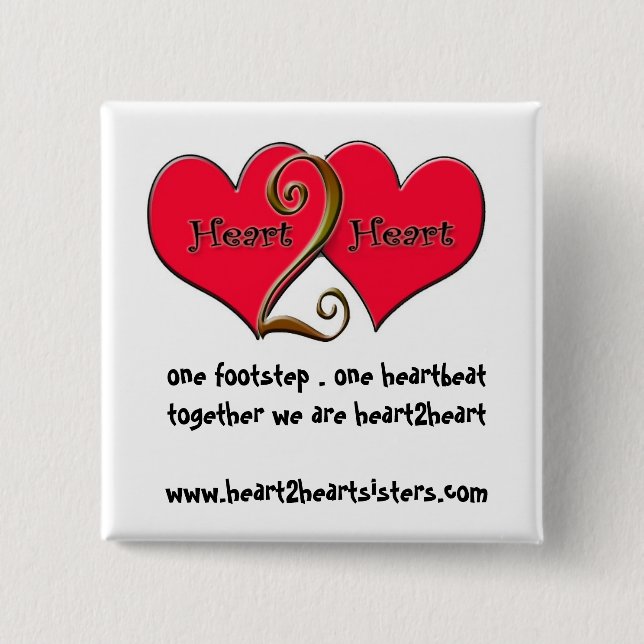 Badge Carré 5 Cm heart2heartsisters (Devant)