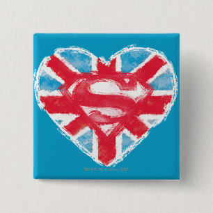 Badge Carré 5 Cm Heart British S-Shield