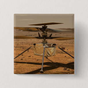 Badge Carré 5 Cm hélicoptère Mars Ingéniity