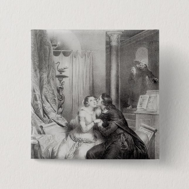 Badge Carré 5 Cm Heloise et Abelard (Devant)