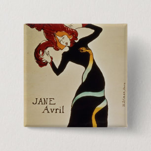 Badge Carré 5 Cm Henri De Toulouse-Lautrec Jane Avril 1899