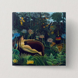 Badge Carré 5 Cm Henri Rousseau - Le Rêve / The Dream