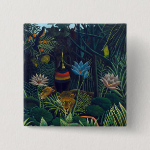 Badge Carré 5 Cm Henri Rousseau - Le Rêve / The Dream