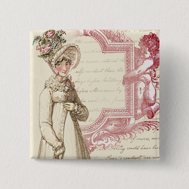 Badge Carré 5 Cm Henrietta (Devant)