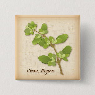 Badge Carré 5 Cm Herb de Sweet Marjoram