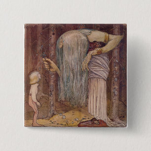 Badge Carré 5 Cm HERBE de John Bauer TROLL