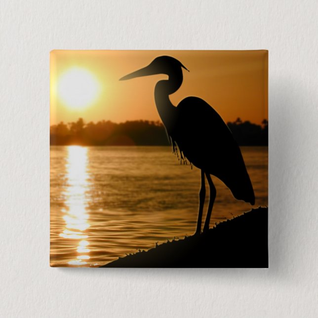 Badge Carré 5 Cm Heron (Devant)