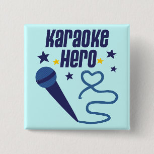 Badge Carré 5 Cm Héros de karaoke