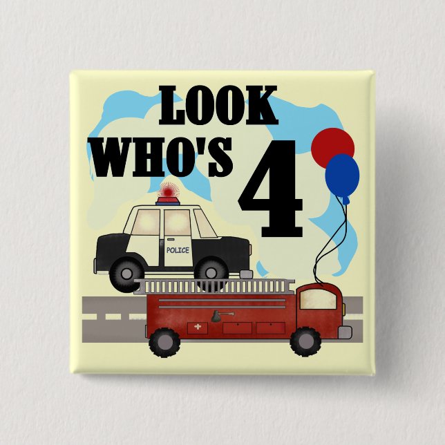 Badge Carré 5 Cm Héros de tous les jours 4e anniversaire (Devant)