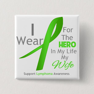 Badge Carré 5 Cm Héros d'épouse dans ma vie - lymphome