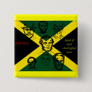 Badge Carré 5 Cm héros national de la jamaïque