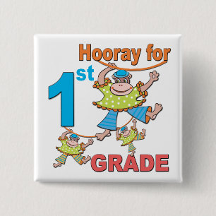 Badge Carré 5 Cm Heure pour la 1ère année
