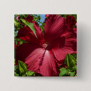 Badge Carré 5 Cm Hibiscus Flower and Blue Sky