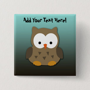Badge Carré 5 Cm Hibou mignon de bébé personnalisé