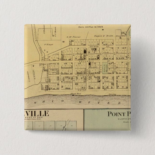 Badge Carré 5 Cm Higginsport, Ohio (Devant)