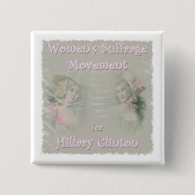 Badge Carré 5 Cm Hillary Clinton pour le président (Devant)