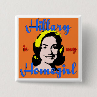 Badge Carré 5 Cm hillary est mon bouton de homegirl