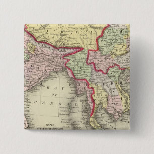 Badge Carré 5 Cm Hindoostan, Inde, Chine, Tibet