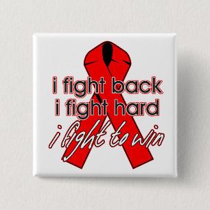 Badge Carré 5 Cm HIV de SIDA que je combats de retour