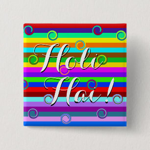 Badge Carré 5 Cm HLI motif de rayures colorées + vos idées
