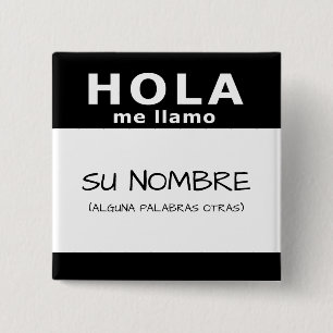 Badge Carré 5 Cm hola me llamo
