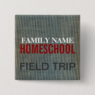 Badge Carré 5 Cm Homeschool Fieldtrip