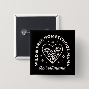 Badge Carré 5 Cm Homeschool maman à l'école à la maison meilleur hu