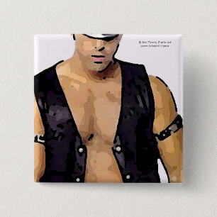 Badge Carré 5 Cm Homme en cuir