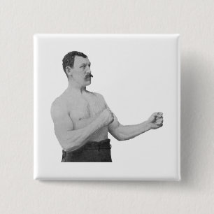 Badge Carré 5 Cm Homme excessivement viril Meme