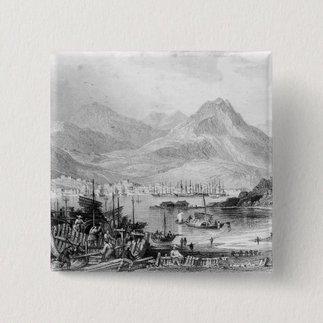 Badge Carré 5 Cm Hong Kong de Kowloon (Devant)