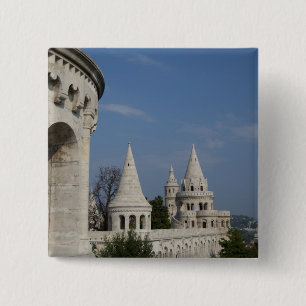 Badge Carré 5 Cm Hongrie, ville capitale Budapest. Buda, Château