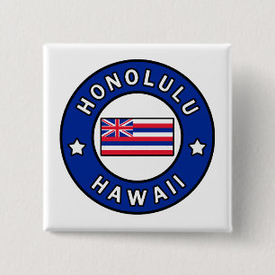 Badge Carré 5 Cm Honolulu Hawaii