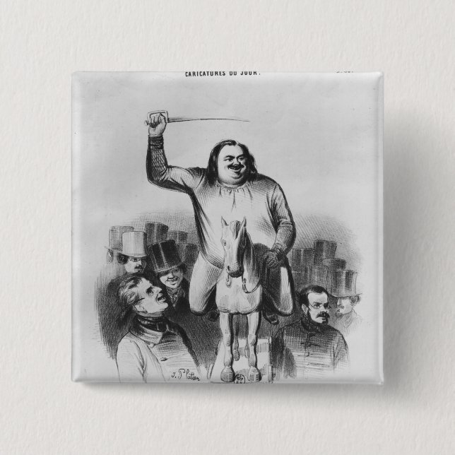 Badge Carré 5 Cm Honore de Balzac (Devant)