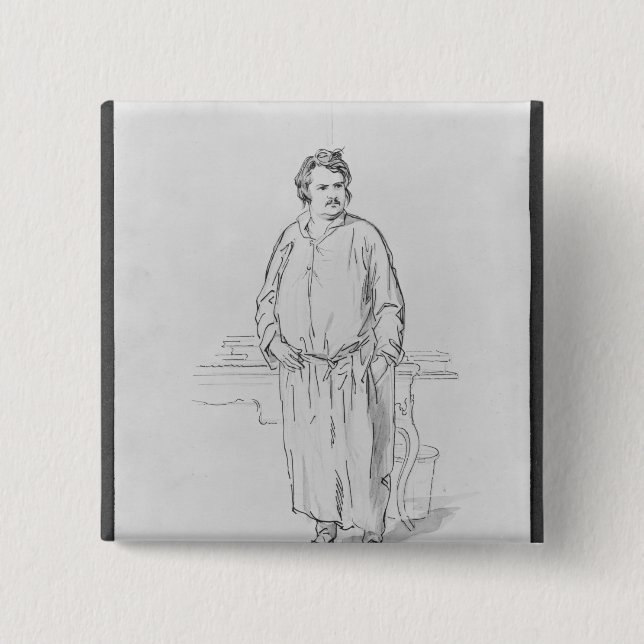 Badge Carré 5 Cm Honore de Balzac (Devant)