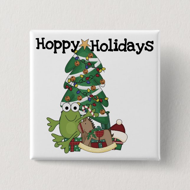 Badge Carré 5 Cm Hoppy Holidays Tshirts et cadeaux (Devant)
