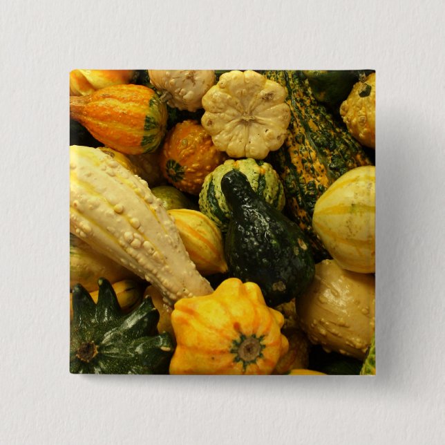 Badge Carré 5 Cm Horaires d'automne (Devant)