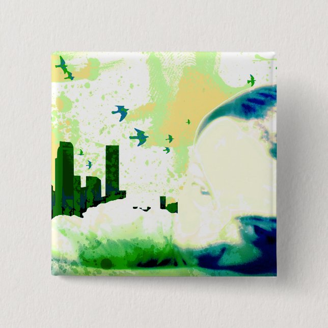Badge Carré 5 Cm hors limites. (Devant)