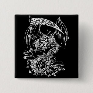 BADGE CARRÉ 5 CM HOSTILE RAGE
