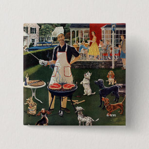 Badge Carré 5 Cm Hot-dogs