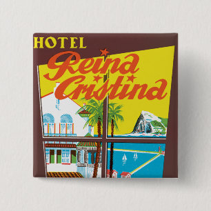 Badge Carré 5 Cm Hotel Reina Cristina ~ Algeciras
