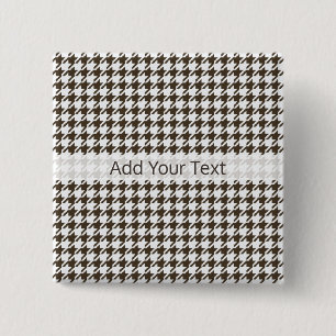 Badge Carré 5 Cm Houndstooth de Brown Combination par Shirley Taylo